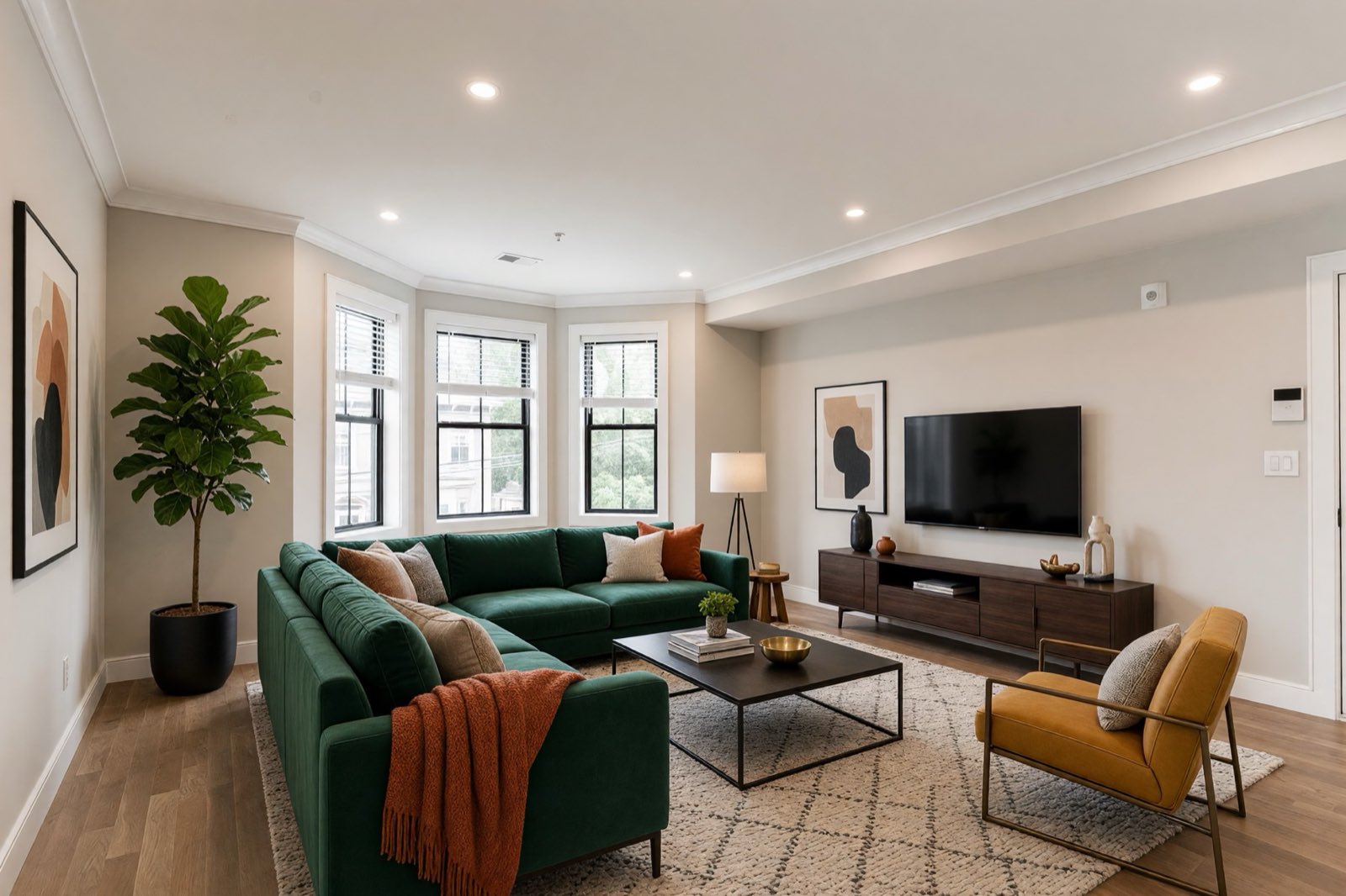 Living and dining area at 285 Lamartine Street Unit 2